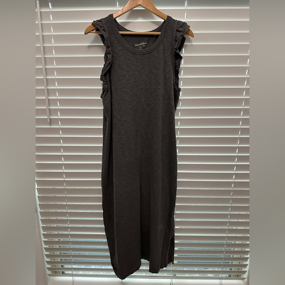 Universal Thread Charcoal Gray Ruffled Sleeve Maxi Dress